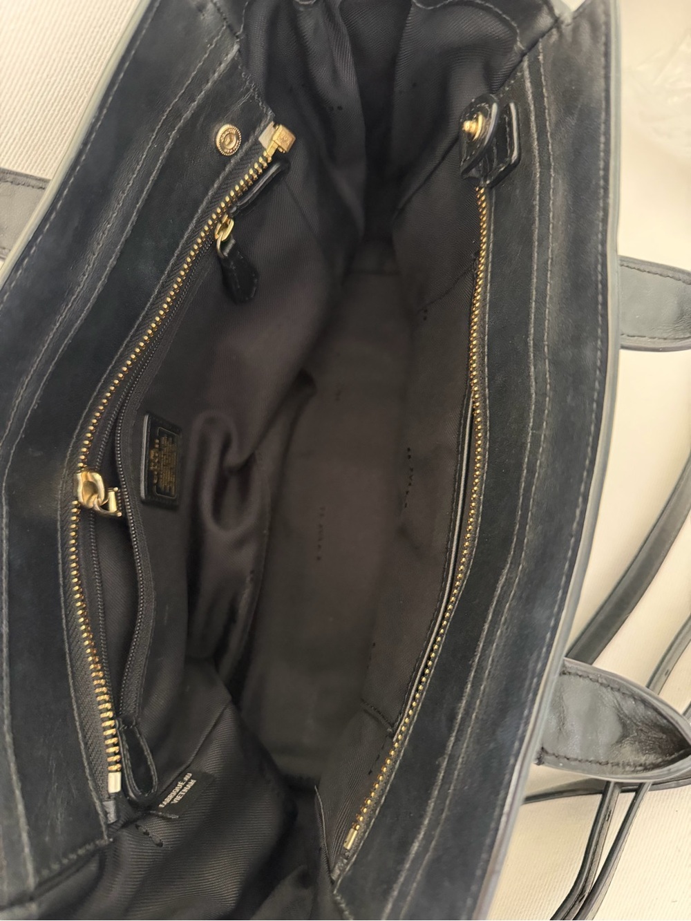 Coach Black Pebble Leather Satchel with Gold-Tone Accents - Picture 6 of 11
